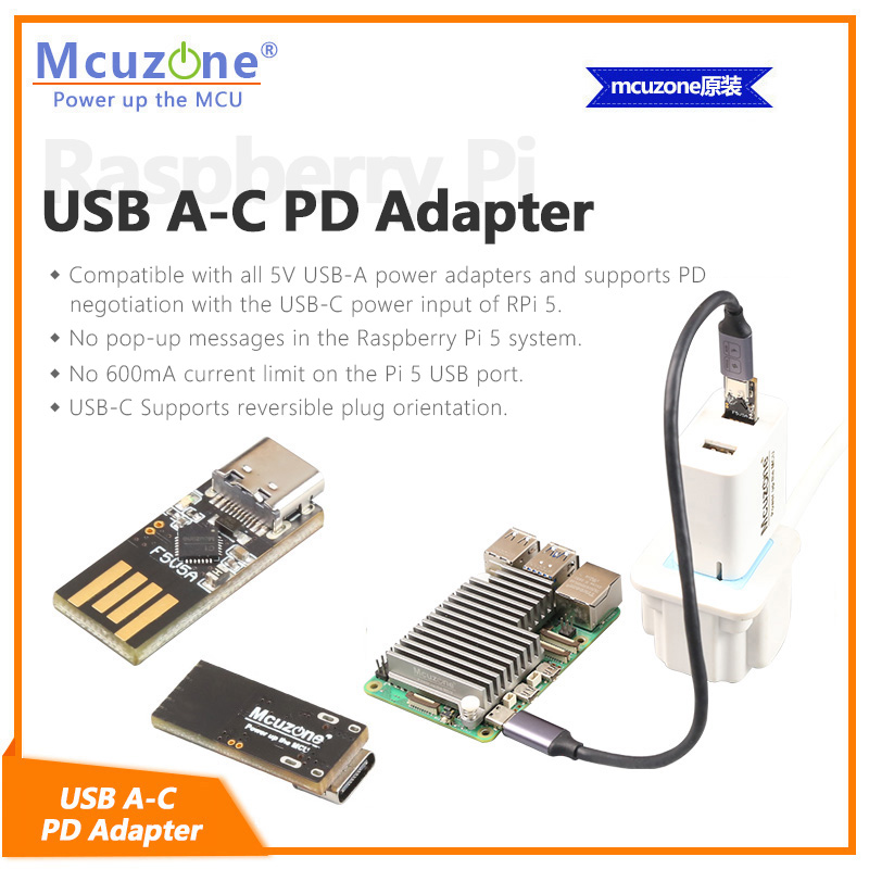 Banana Pi Bpi-M5 - Adaptador Raspberry Pi5 USB A-C PD,